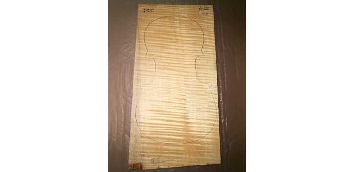 Fondo violin/viola de arce rizado una pieza