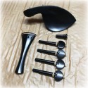 Set de accesorios violín, ébano con detalle blanco